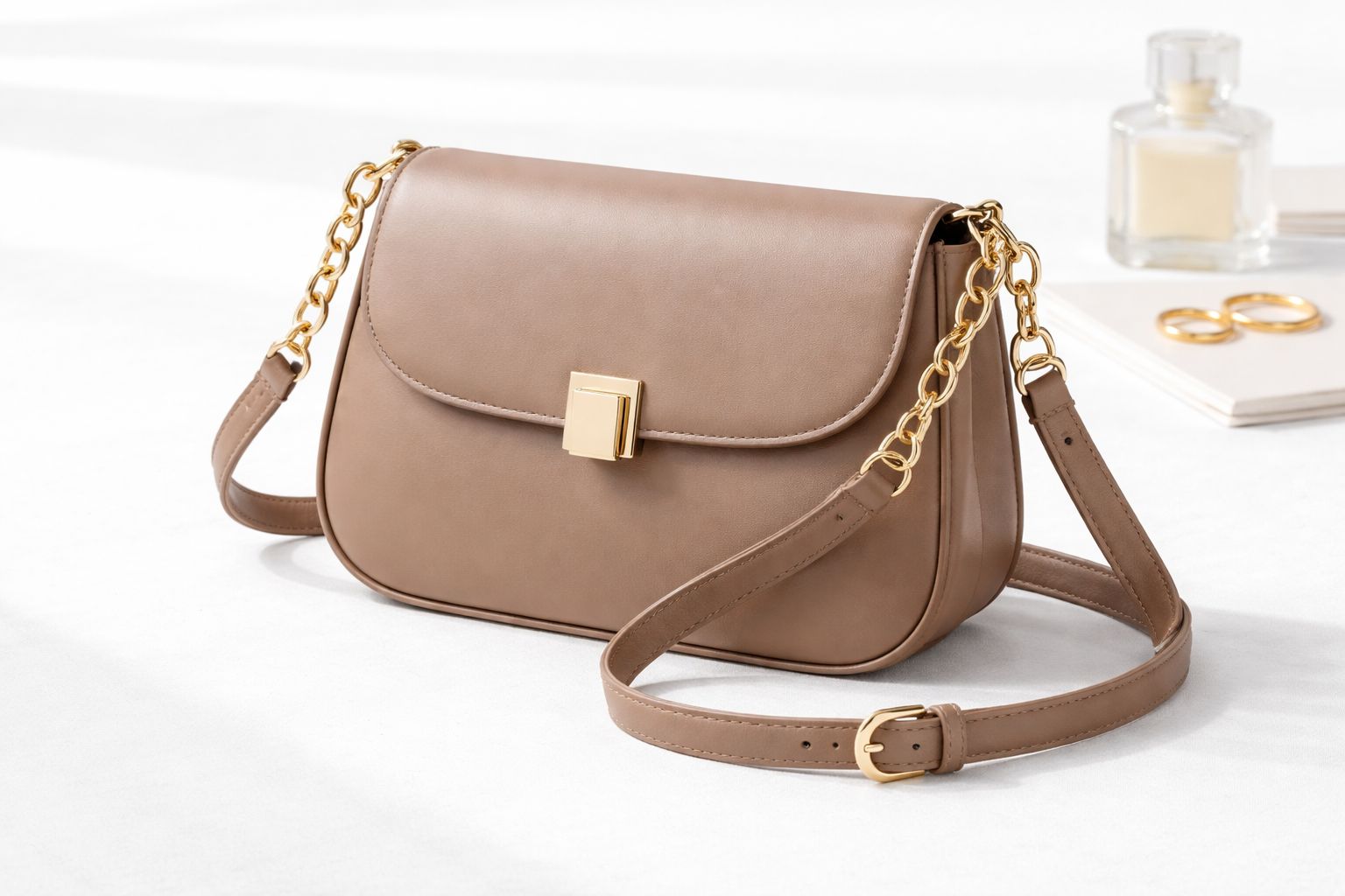 Qadın üçün gündəlik dəri çanta açıq krem