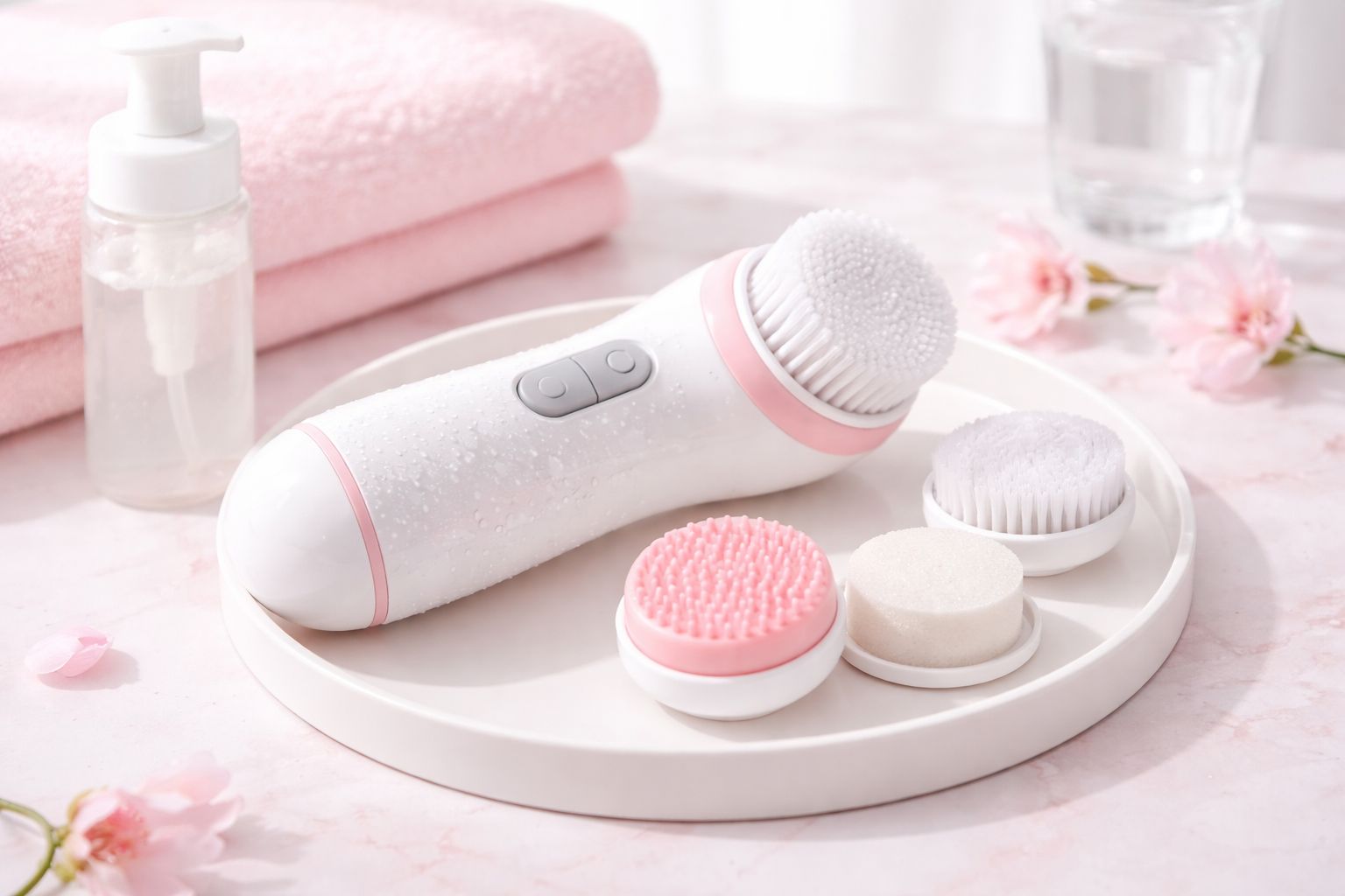 Elektrikli üz təmizləmə cihazı (Facial Cleansing Brush) çəhrayı